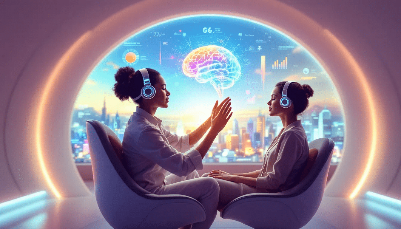A therapist demonstrating hands-on neurofeedback training with a student.